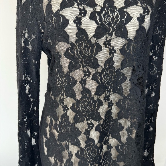 Rehab Black Lace Cut Out Blouse - Picture 16 of 17